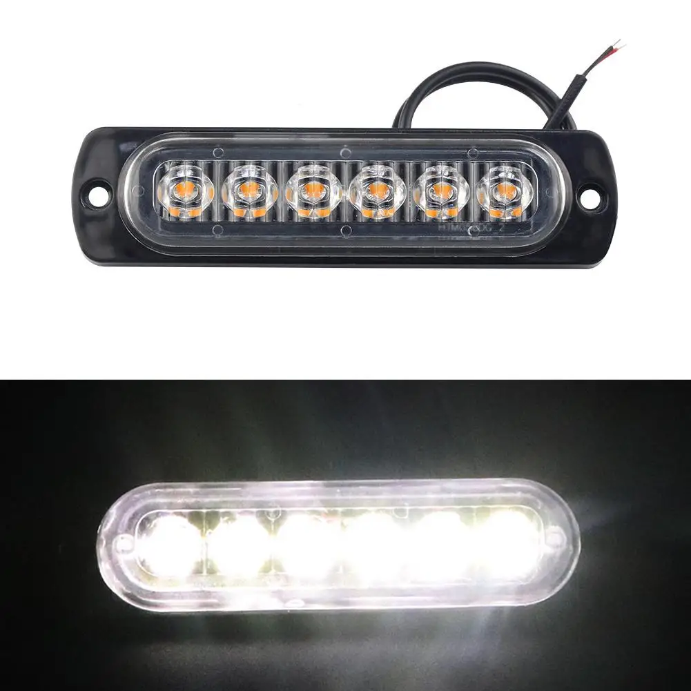 

12V 24V 6smd LED Car Side Lights Strobe Warning Light Lightbar Car/motorcycle/truck Grille Flashing Strobe F1S4