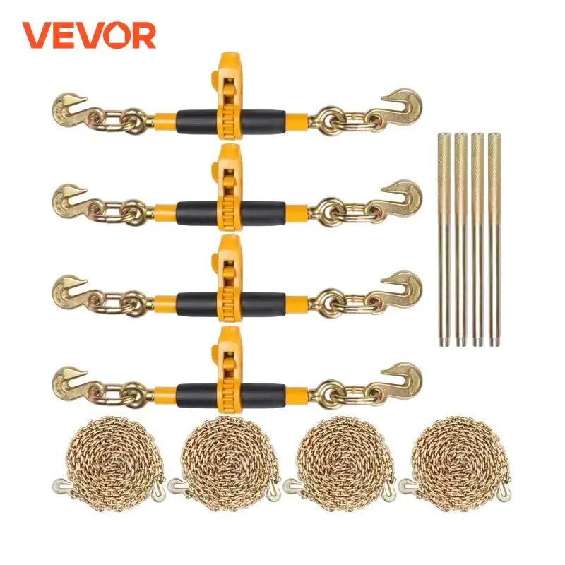 VEVOR 7100 lbs Ratchet Chain Binder Heavy Duty Secure Load with Anti-skid Handle Tie Down Hauling for Flatbed Truck Trailer