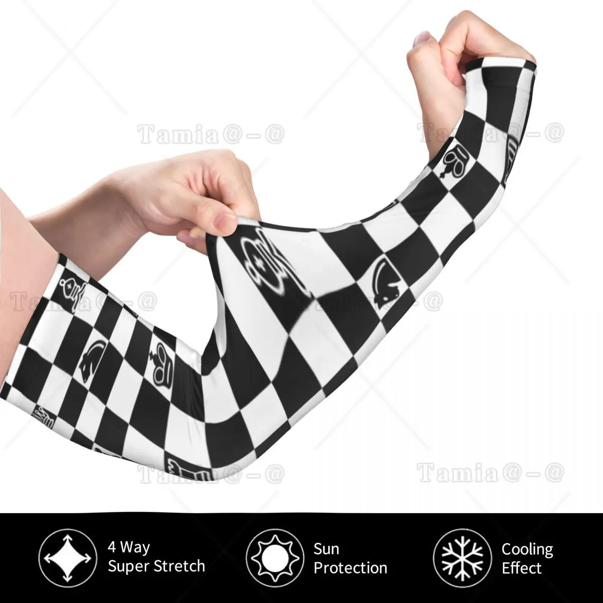 Manchons de bras d'échecs personnalisés, plus chauds pour femmes et hommes, jeu d'échiquier, Protection solaire UV, tatouage, couverture de sport, Compression, pêche