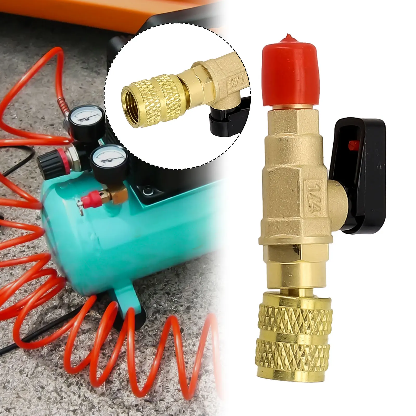 Parts Shut-off valve 1/2 for acme F X 1/4 for sae M Professional Refrigerant Replacement Right-hand Thread Tool Practiacl