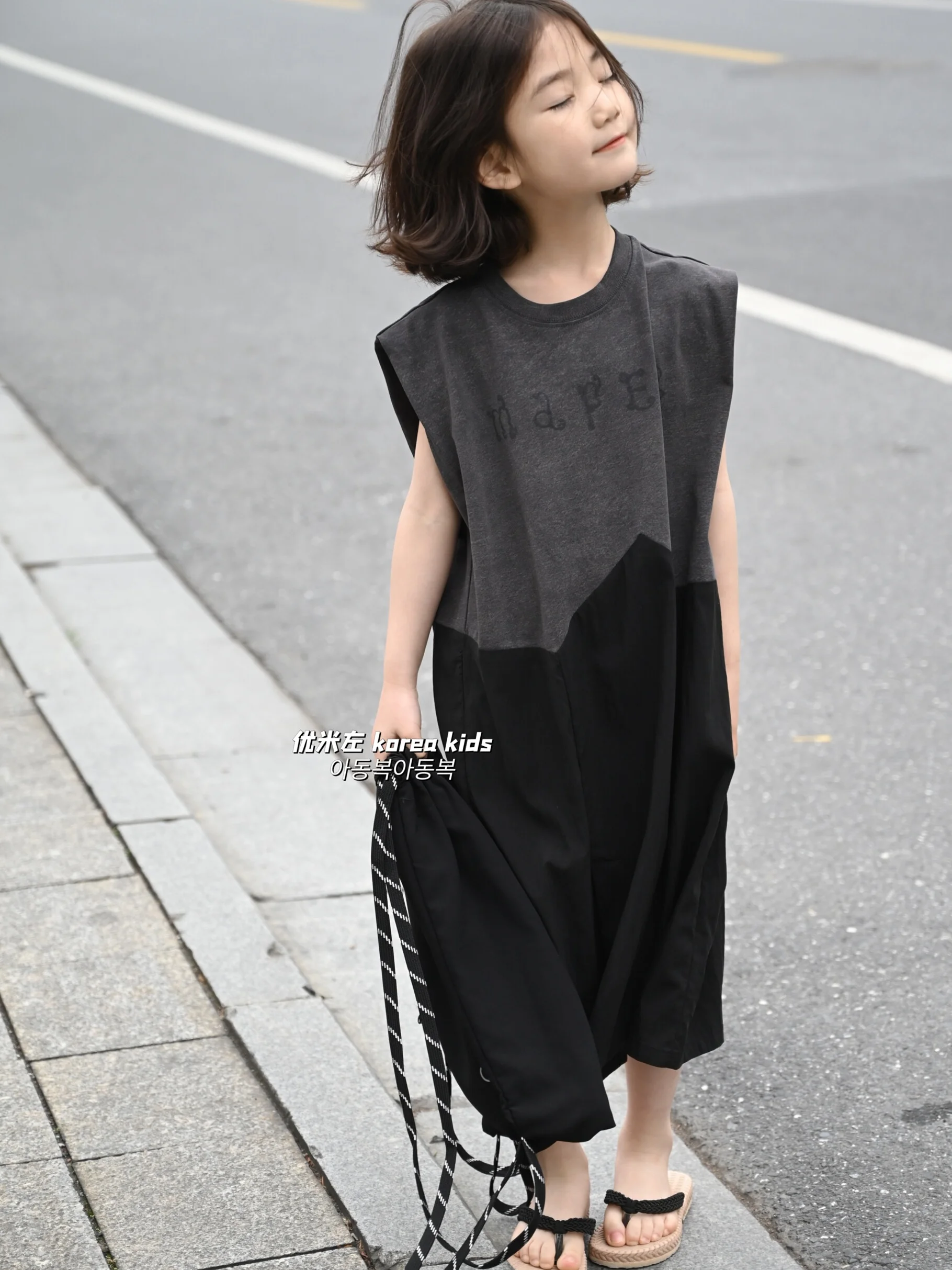 Baby Girl Dress South Korea Children Summer Wear 2024 New Girls Summer Fashion Dress Patchwork Stylish Children T-shirt Skirt