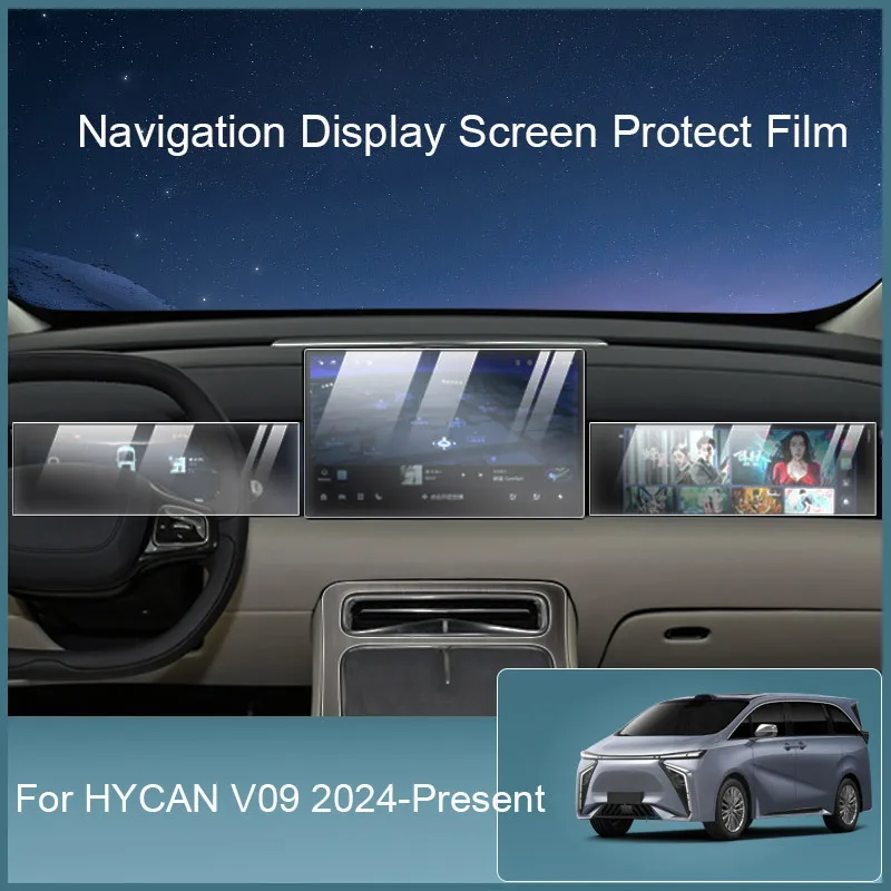 

For HYCAN V09 2024-Present Car GPS Navigation Screen Protect Tempered Film Auto Dashboard Display Sticker Interior Accessories