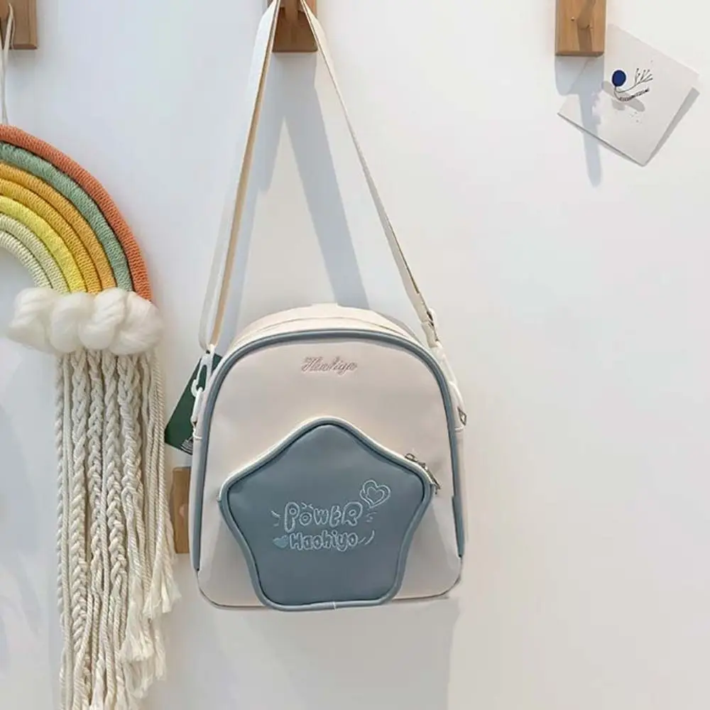 متعددة الوظائف المرقعة Y2K ستار على ظهره مقاوم للماء سعة كبيرة الكرتون بولي PU المدرسية الحلو المرأة حقيبة ظهر من البولي يوريثان السفر