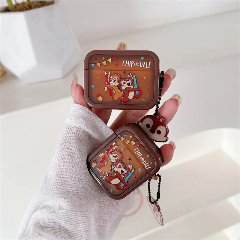 Cute Cartoon Squirrel Case for AirPods 4 Airpod 1 2 3 Pro Pro2  Bluetooth Earbuds Charging Box Protective Earphone Case Cover