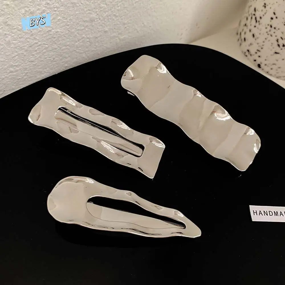 

Korean Style Bump Irregular Women Headwear Geometric Punk Hair Clips Fix Fringe Barrette Metal Hair Pins Side Bangs Hair Clips