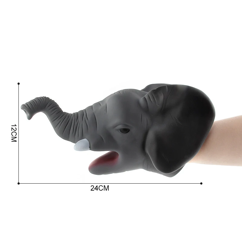 Fun Animal Hand Puppet Model Interactive Toys Tiger Lion Elephant Bear Head Toys Children Toys Storytelling Props Birthday Gift