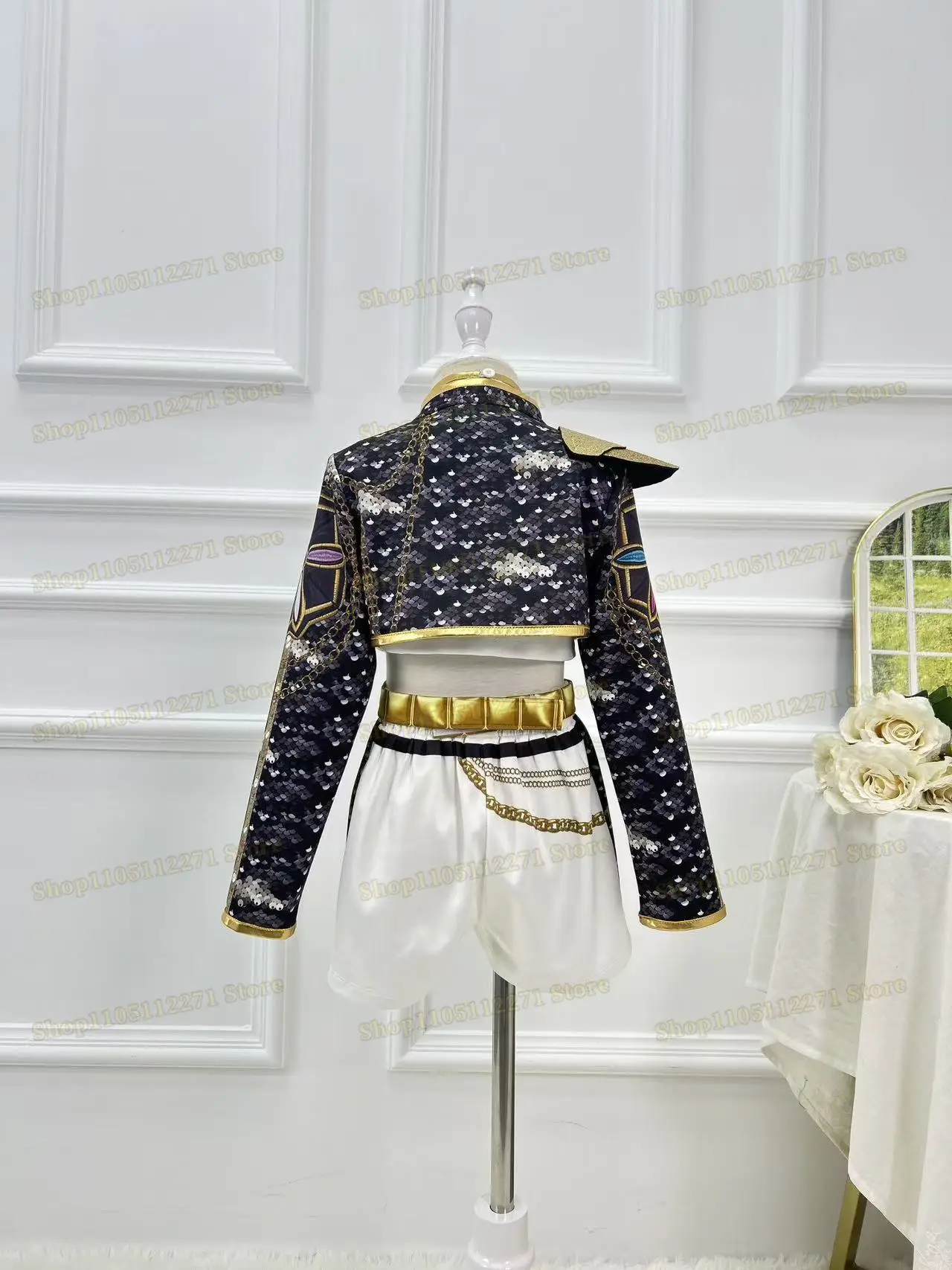 子供女の子 Kpop デーモンハンターロールプレイルミロールプレイングコスチュームセット子供のステージショーコスチュームハロウィンパーティーセット