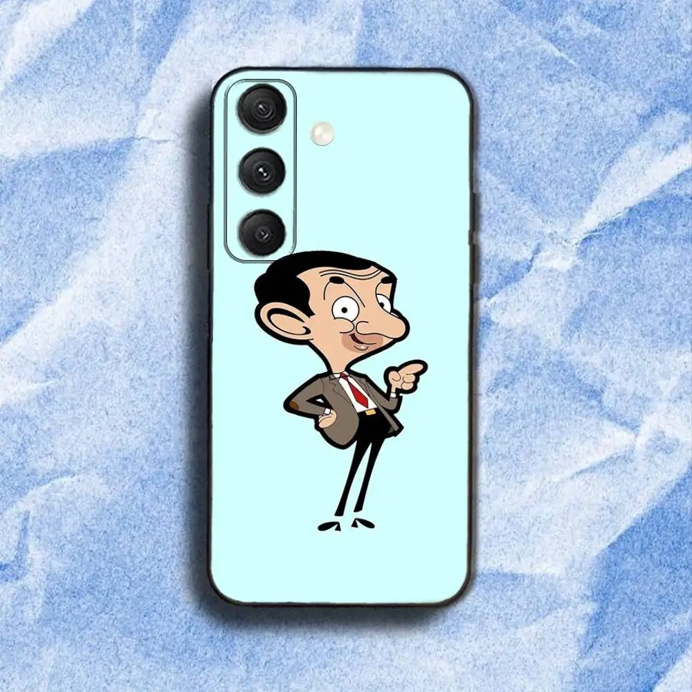 حافظة هاتف كلاسيكية M-Mr B-Bean مضحكة لهاتف سامسونج S 25,24,23,22,30,21,10,9,Ultra,Plus,Lite,FE,4,5G حافظة ناعمة سوداء
