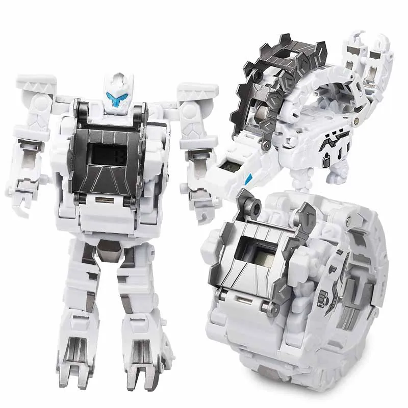 New Dinosaur Mechanical Deformation Watch Robot Toy 3 In 1 With Electronic Watch Children Cognitive Time Toy Boy Gifts