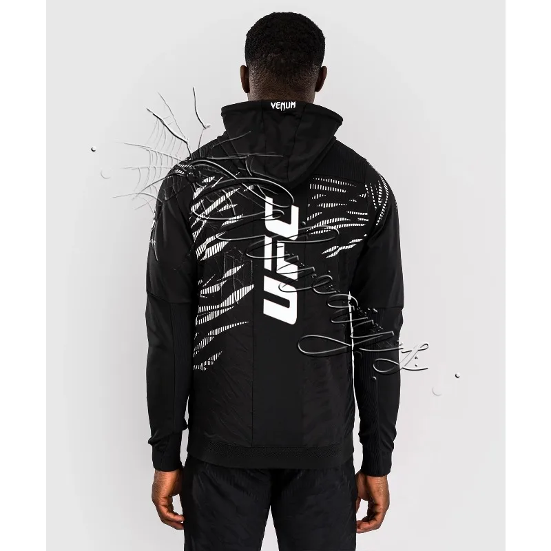 Nowa kolekcja Jesień/Zima 2026: Bluza z kapturem na zamek dla entuzjastów treningu bokserskiego, specjalny strój bokserski UFC, męski zestaw modowy.