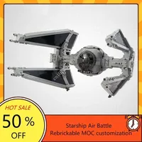 741PCS MOC Space Battle TIE Interceptor Model DIY Custom Assembly Puzzle Kit Technology Creative Assembly Toys for Kids Gifts