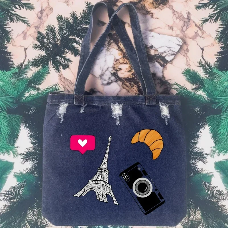 

Emily In Paris Creative Retro Shoulder Bag Women's Cowboy Crossbody Bags Fashion Ladies Denim Sling arge Capacity Designer Bag