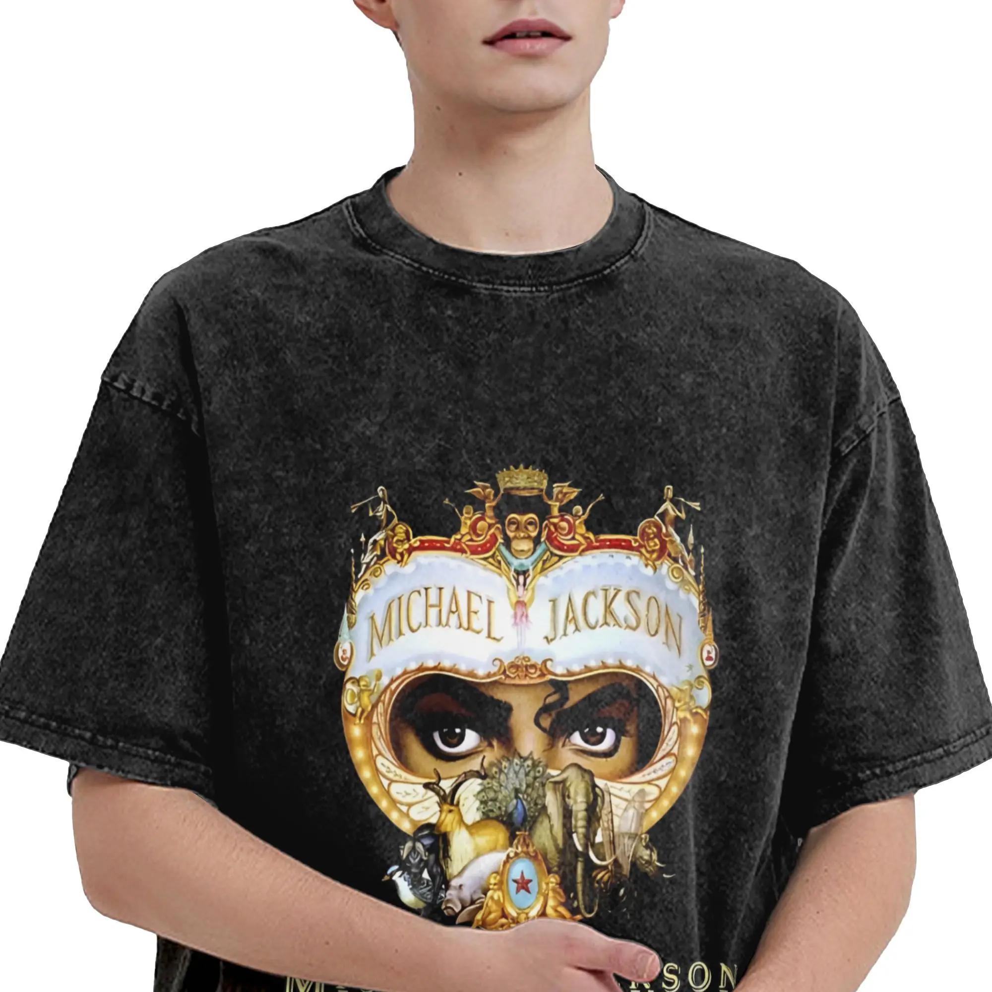 مايكل جاكسون تي شيرت الصيف ملصق رهيبة تي شيرت القطن أزياء تي شيرت للرجال قصيرة الأكمام الملابس المطبوعة