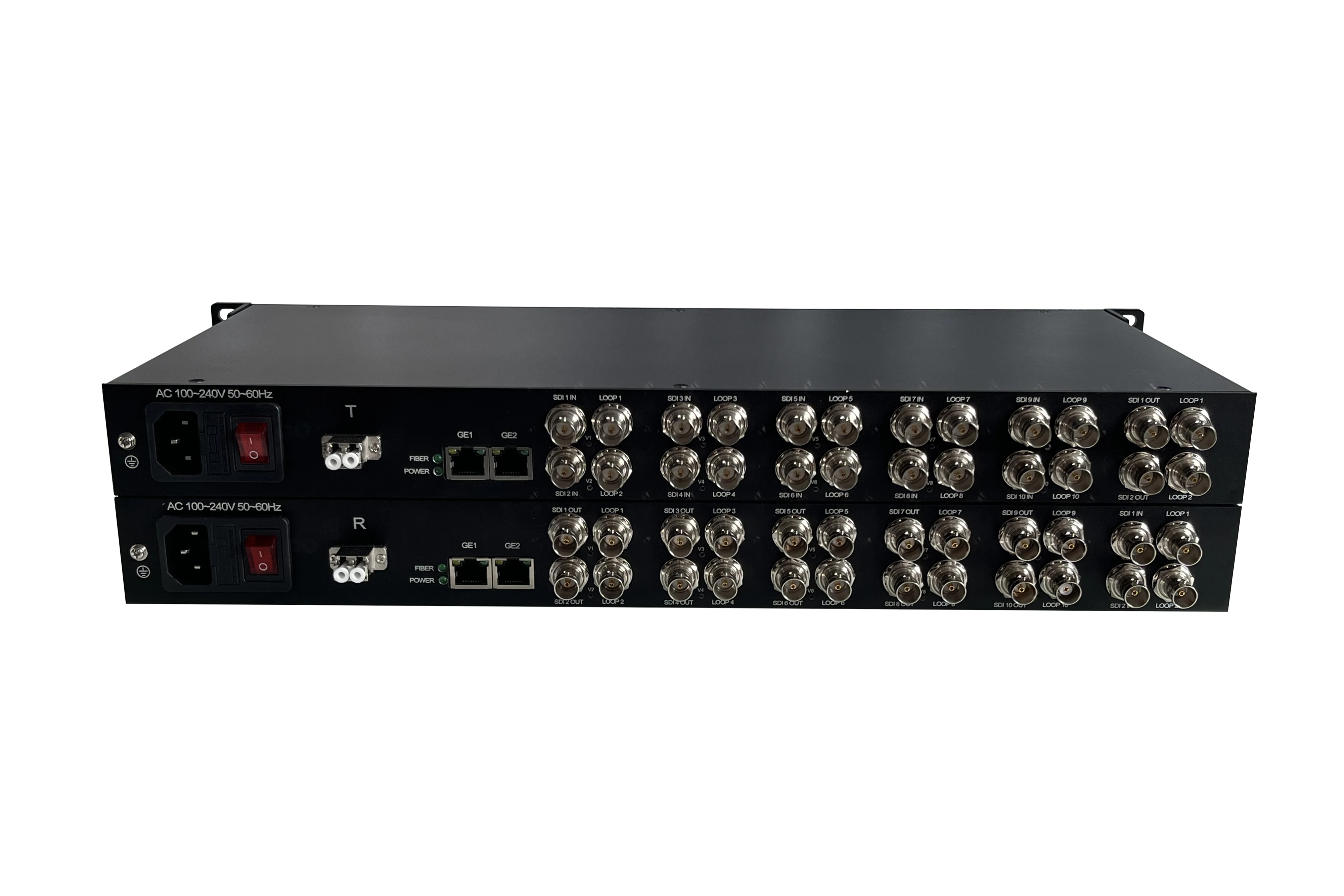 3G SDI Dual Fiber Optic Media Converter with AC100-240V Power Supply Dual LC Fiber 10KM