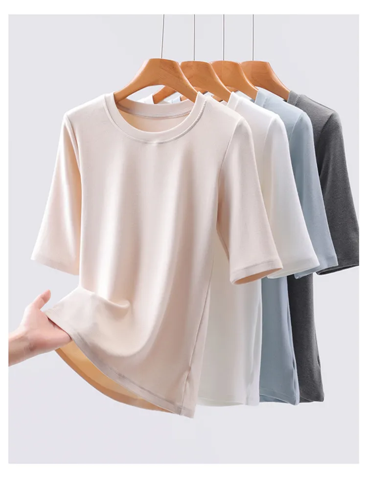 new delivery fashion summer women top T shirt solid young girl students M-3XL clothes lady Bottom underwear adolescent simple