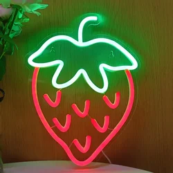 1pc Strawberry Wall LED Neon Sign Light For Wall Party Decoration 11.61''*8.66''