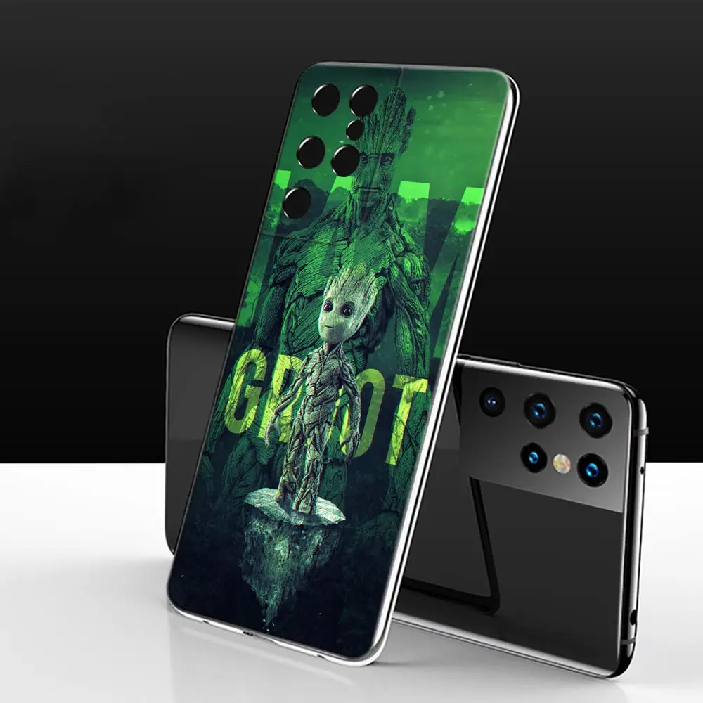 Groot Clear Phone Case For Samsung Galaxy S24 Ultra S23 S20 S21 FE S10 S22 Plus S24Ultra S23fe Case Soft Cover Marvel Hero Funda