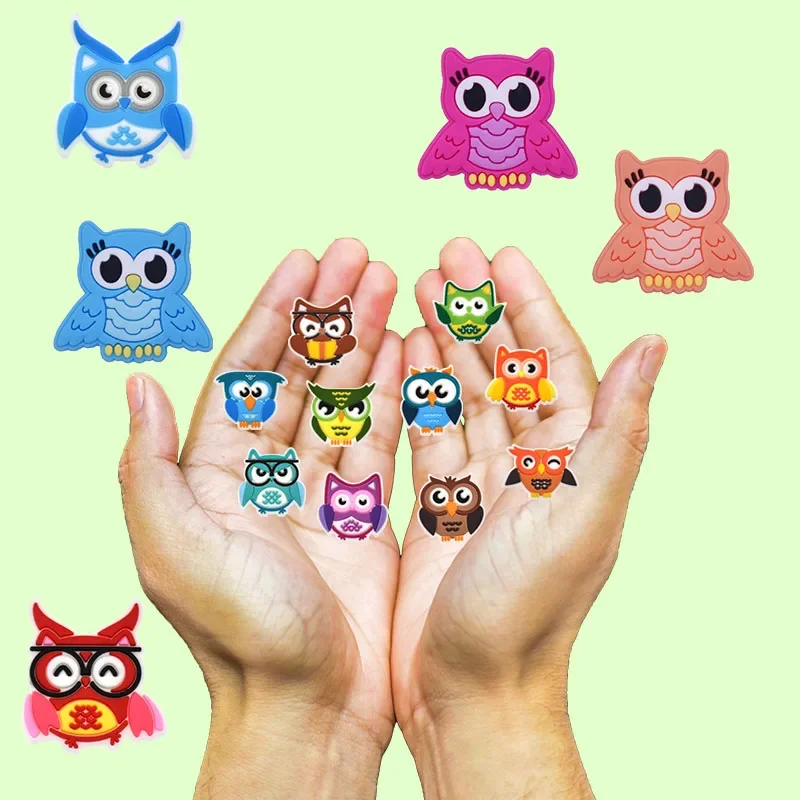 

Shoe Charms for Crocs Accessories Shoes Color Owl Shoes Charm for Croc Decorations Pins Men Accessory Jeans Woman Clogs Clips