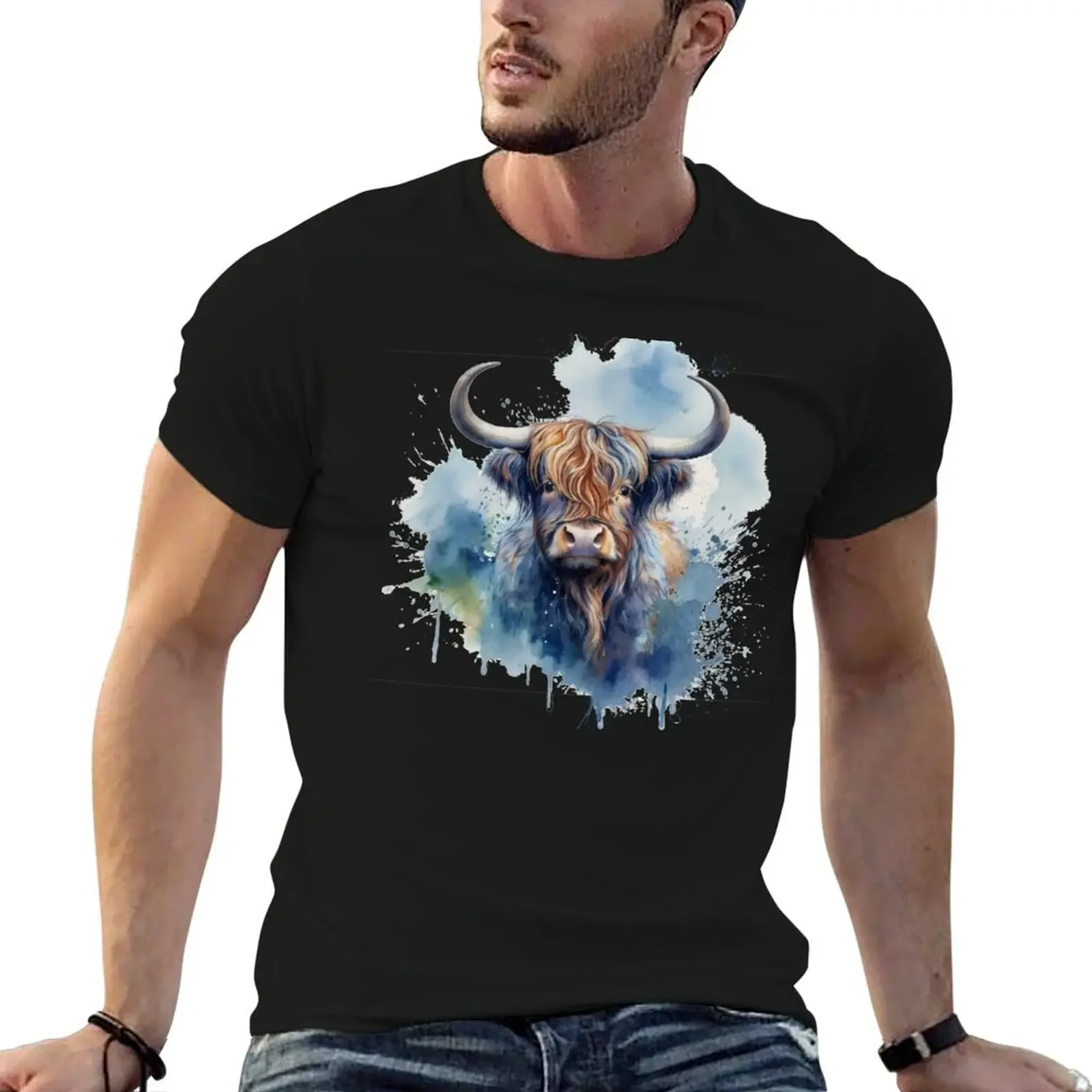 

Highland Cow T-Shirt anime tshirt cotton graphic tees cotton t shirt men