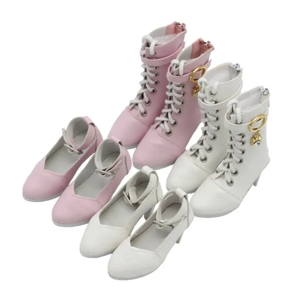 Accessori per bambole Scarpe per bambole in pelle PU Stivali alti per bambole fatti a mano alla moda Mini bambola carina Scarpe col tacco alto Bambole da 60 cm