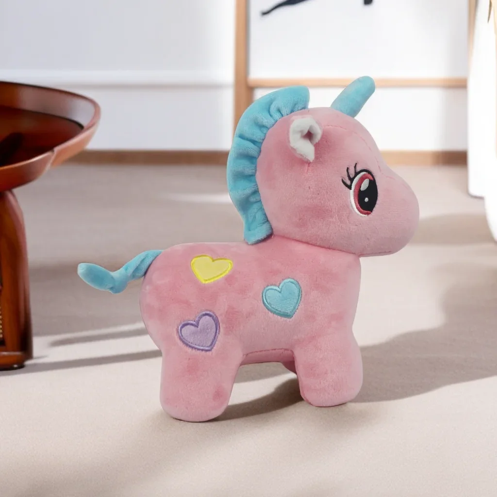 Lindo mascota masticar caballo juguetes de peluche figuras de dibujos animados logotipo privado estridente logotipo personalizado juguetes para perros juguete de peluche animal