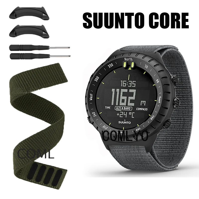 Watchband for Suunto Core Watch Band Strap Hook&Look Nylon Sports soft Belt