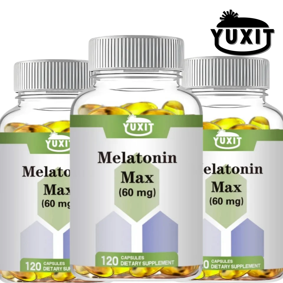 YUXIT Melatonin Veg Capsules Anxiety Relief Improve Sleep Deep Sleep Aid Free Shipping