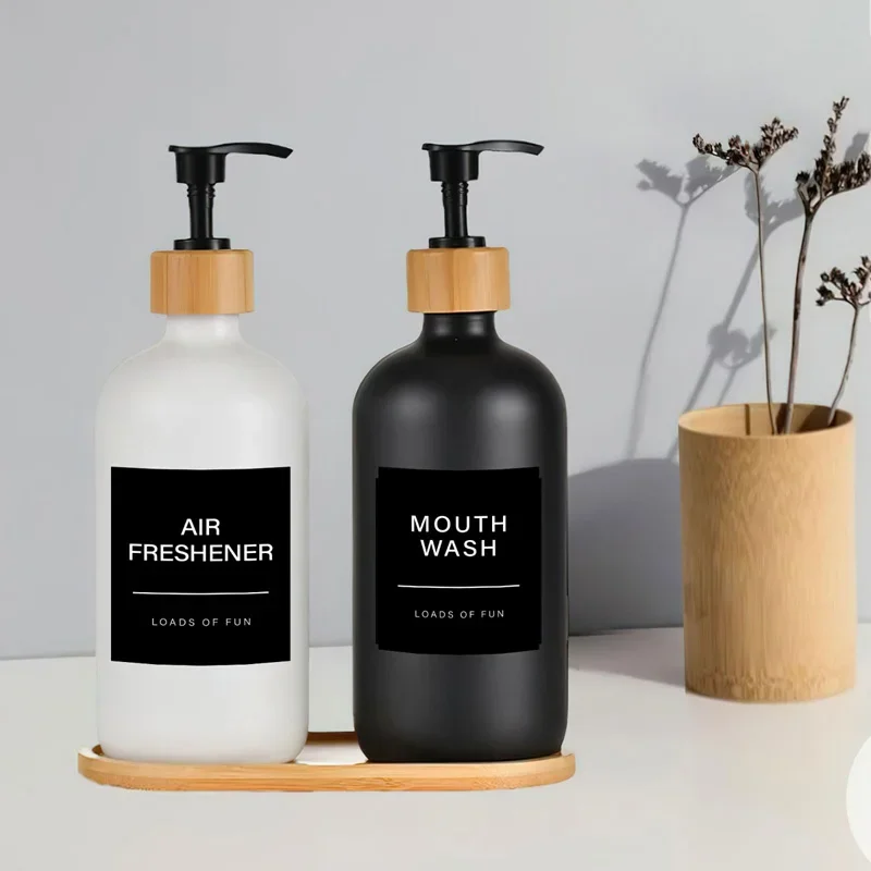 12 PCS Shampoo Conditioner Body Wash Bathroom Shower Bottle Sticker Soap Dispenser Labels Waterproof Large Size Lotion Sticker