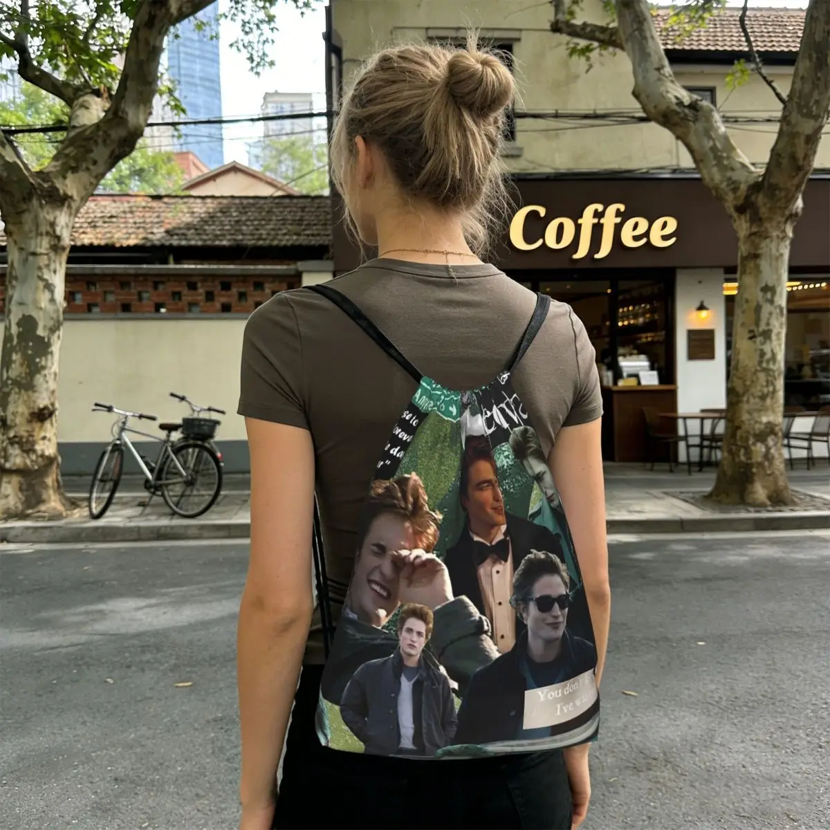 Edward Cullen Twilight Movie Backpacks Casual Drawstring Bags Sundries Bag Book Bags for Man Woman School