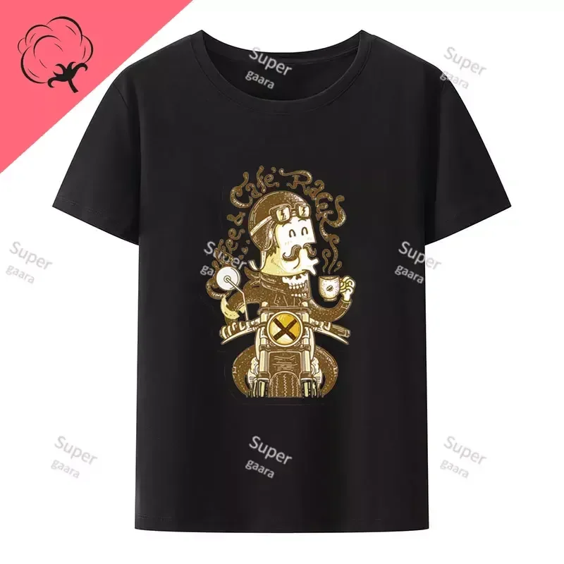 

Caffeine & Gasoline Theme 100%Cotton T Shirt for Men Men's Dedicated Clothing Y2k Gym Zevity Short Sleeve Tee Graphic T-shirt