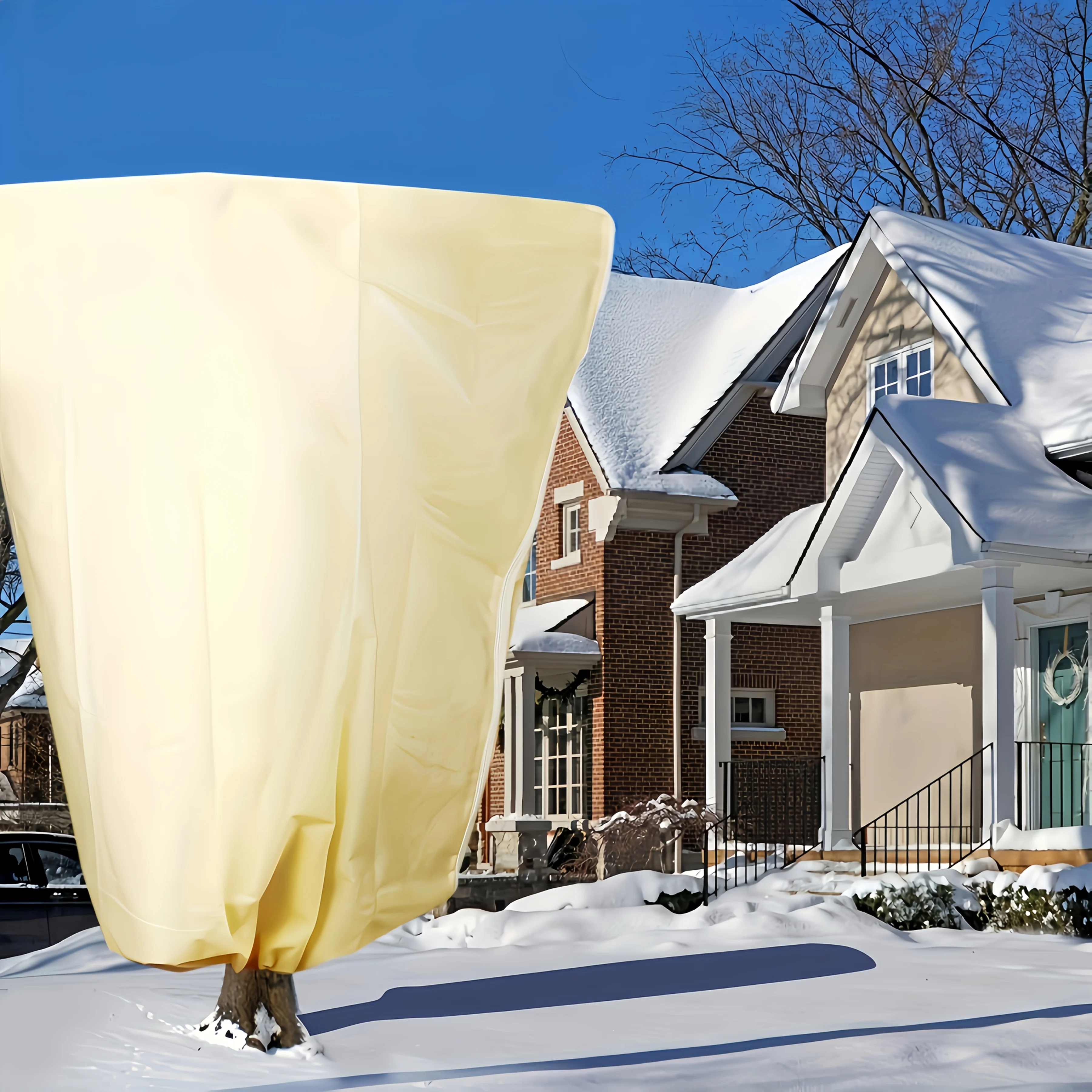 Thickened Plant Frost Protection Blanket Extra Large Heavy Cover Zipper Drawstring Reusable Anti Snow Rain Hail Pest Bird Shield