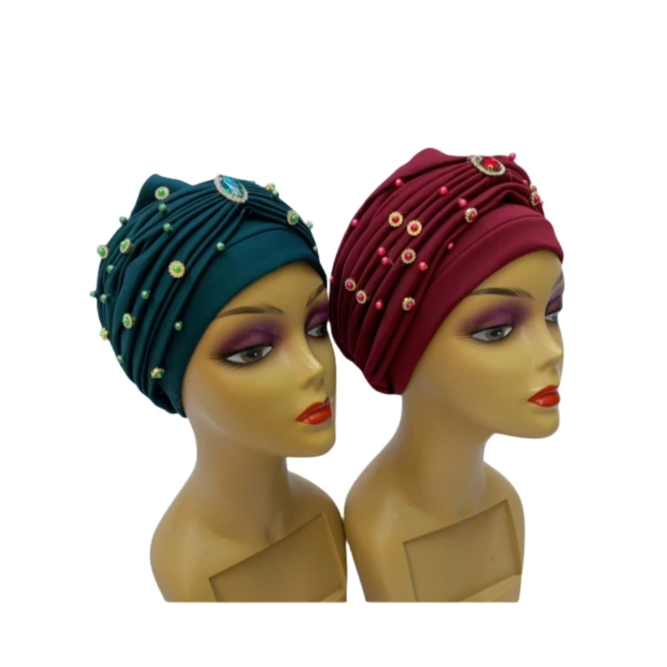 Nice Hat Muslim Beautiful Turban Hijab Caps Women Headwear Cotton Turbante Headwrap Chemo Cap Indian African Bonnet Hat