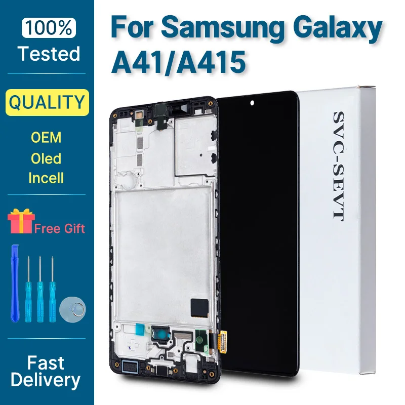 Pop AMOLED для Samsung Galaxy A41 SM-A415F/DSM SM-A415F Замена дигитайзера сенсорного ЖК-экрана для Samsung A41 Дисплей с рамкой
