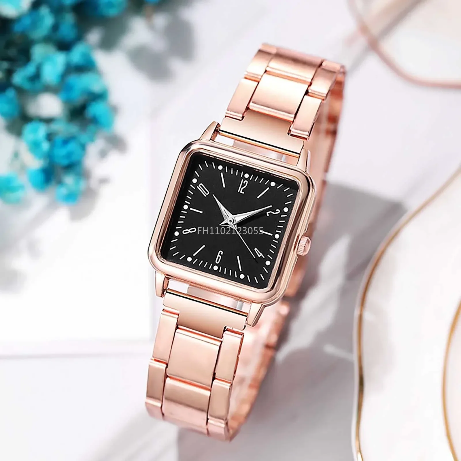 Business Quartz Watch Women Rose Gold Simple Fashion Casual Brand Wristwatch Luxury Lady Square Watches Relogio Feminino