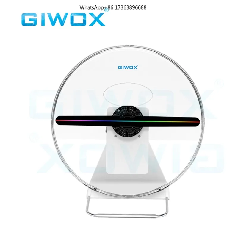 Mini 3D Hologram 28cm Advertising Fan Projector SD Card Upload Content 512P Resolution for Indoor Advertising Projector