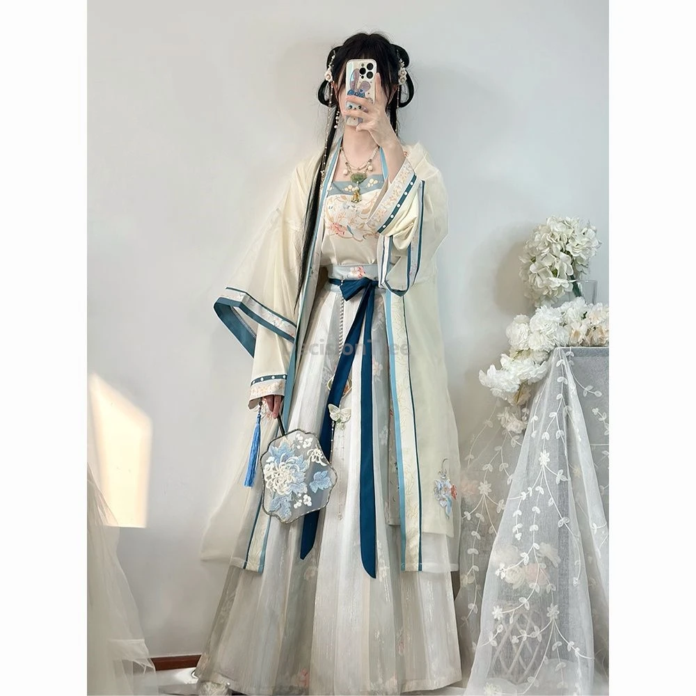 

2025 vintage zen chinese song style hanfu set graceful fairy temperament hanfu suit fashionable improved daily women's clothes