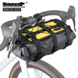 Rhinowalk Bike Handlebar Bag 8-12L Waterproof Harness Bicycle Front Bag Bike Travel Storage Luggage Bag For MTB Gravel Road Bike