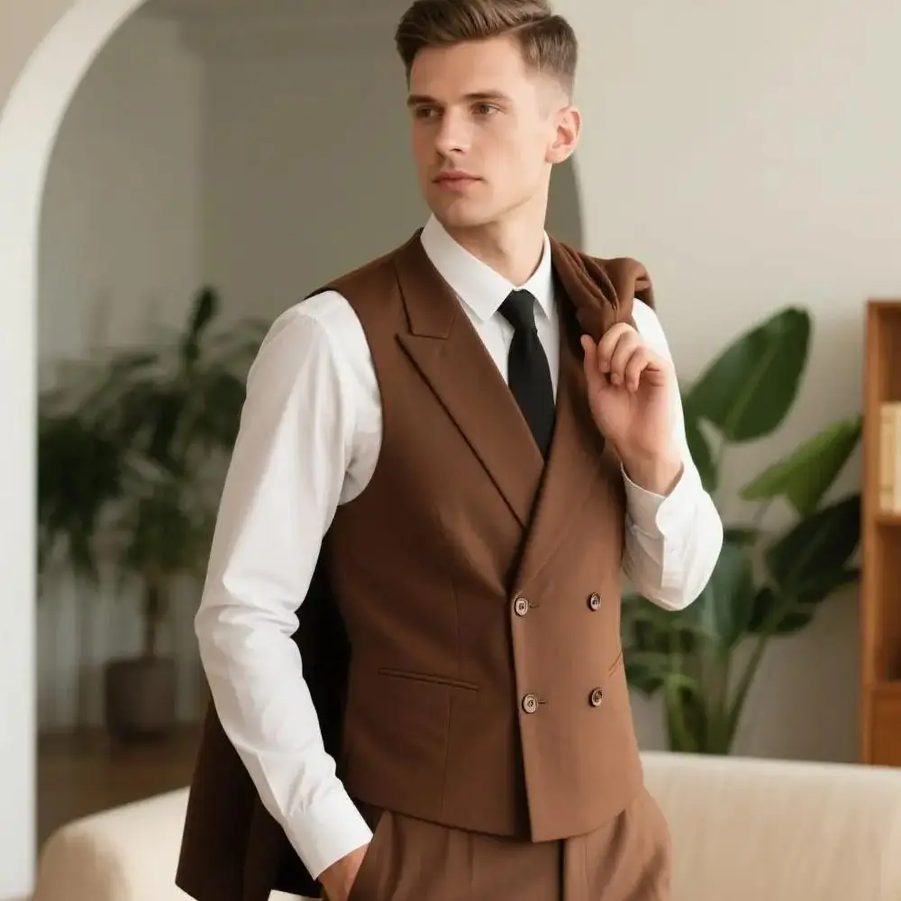 

Jaqueta casual colete calças 3 pçs elegante rosa ternos de casamento para homens fino ajuste notch lapela blazer melhor homem te