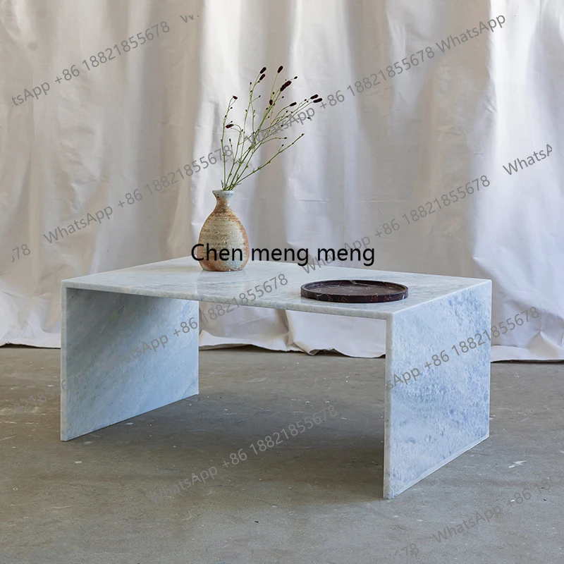 

Nordic natural marble coffee table modern simple living room home coffee table light luxury art
