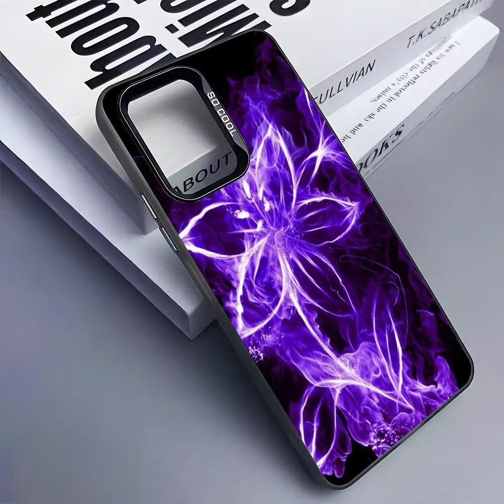 Luxury Purple Phone Case for Samsung Galaxy S26 S25 S24 S23 S22 S21 S20 Note20 Plus Ultra Colorful Silver Cover