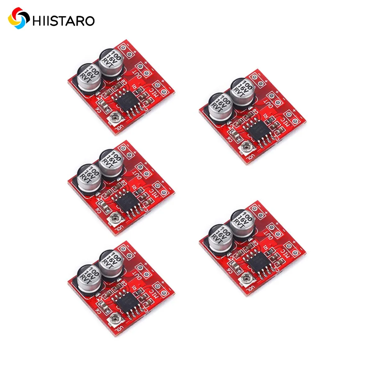 5/10Pcs LM386 Electret Mic Head Amplification Board Mic Amplification Module 20-200x Amplification DC4V-12
