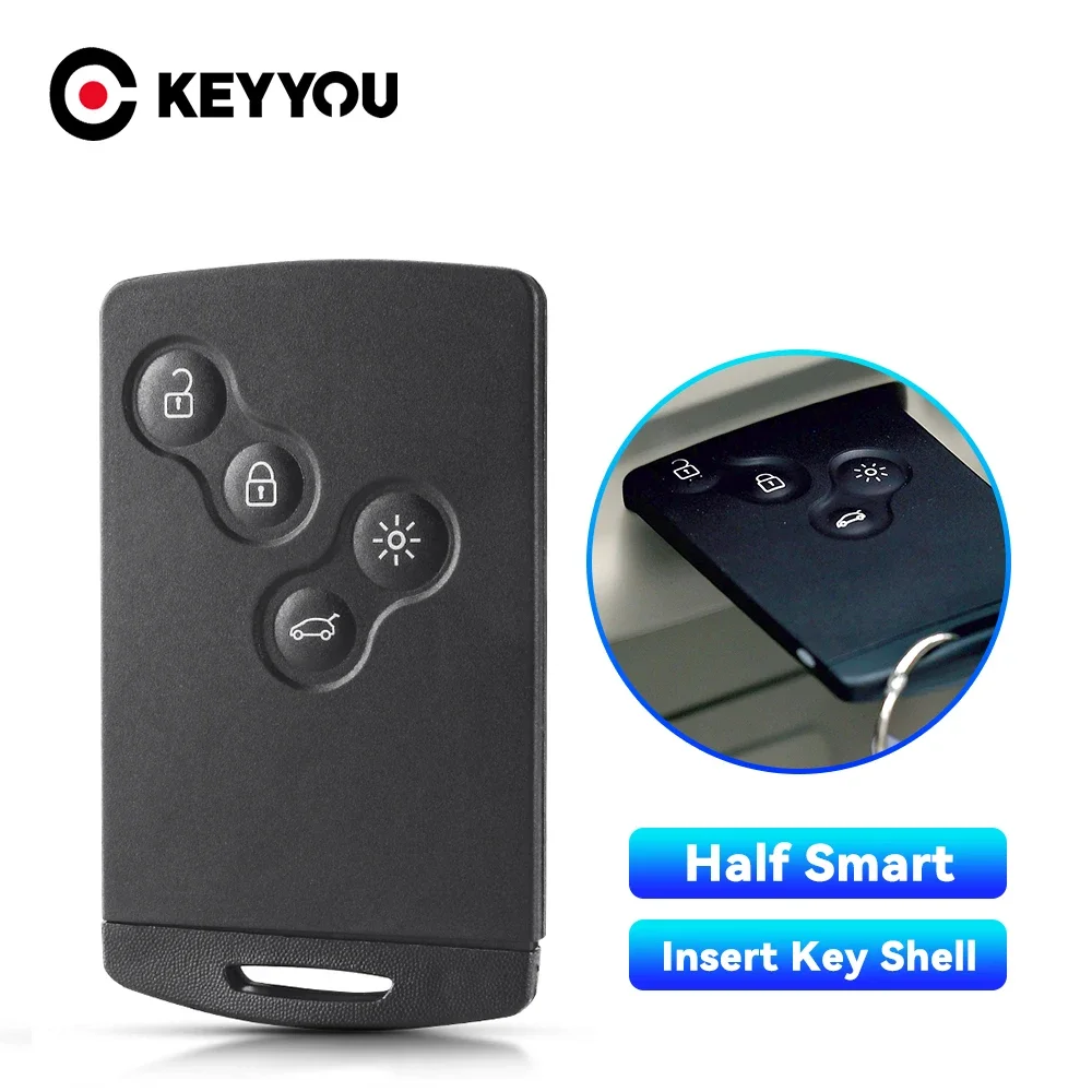 KEYYOU 10PCS Half Smart For Renault Megane Laguna Koleos Fluence Scenic Clio Captur Car Key Case Smart Key Case