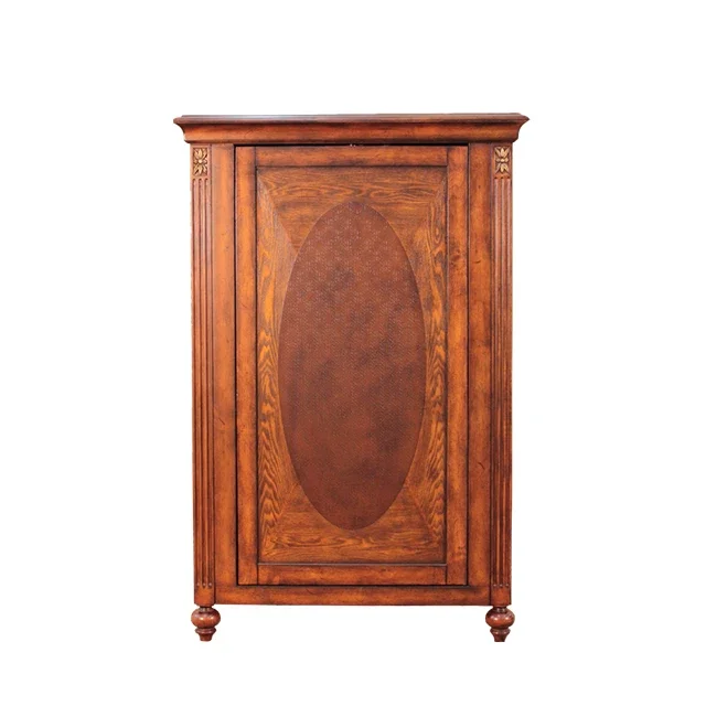 Hot Selling 3 Doors Wine Bar Cabinet Luxurious Home Bar Cabinet Wood Ash Veneer Interweave Bonded Leather Bar Cabinet