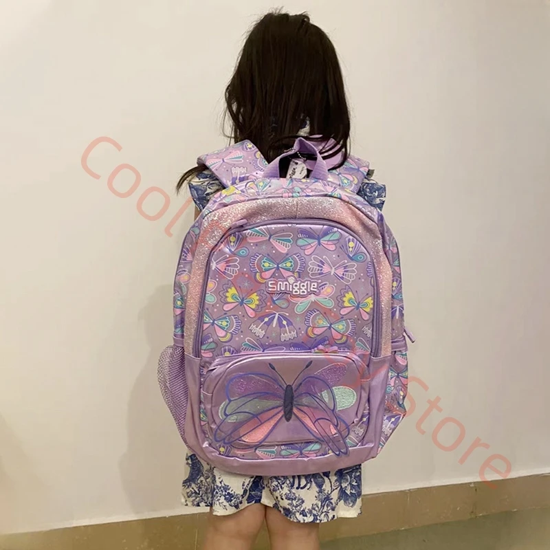 Smiggle Children School Supplies Butterfly Series School Bag Pencil Box Lunch Bag Water Cup Anime Backpack Student Gift