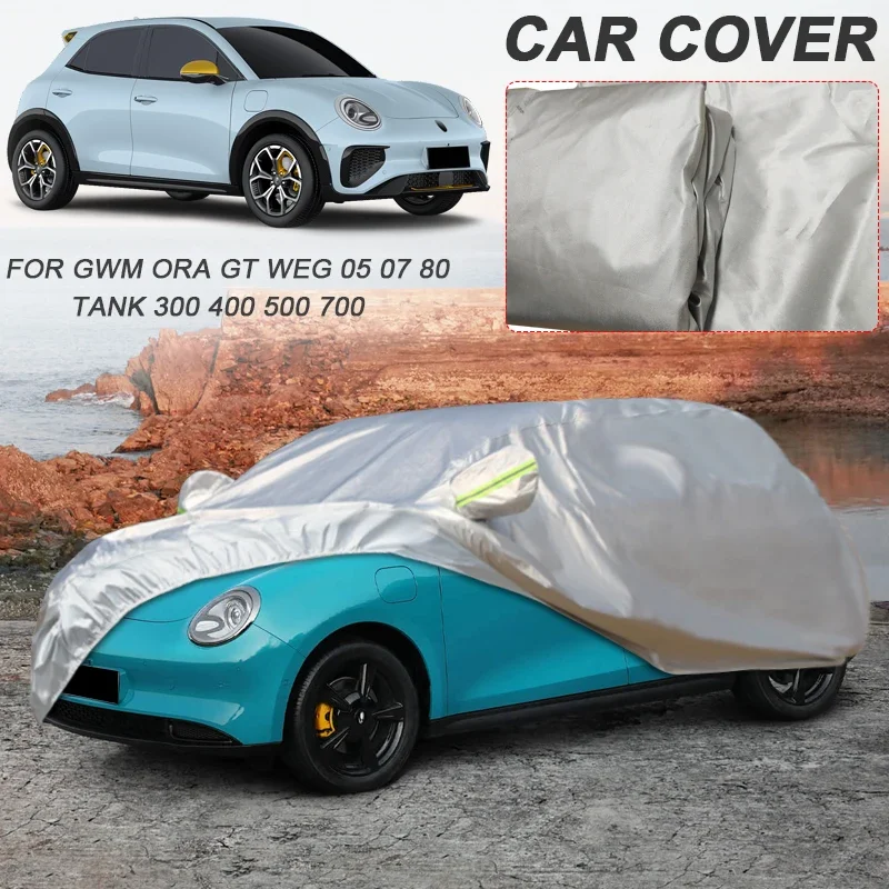 210T Polyester Car Cover Waterproof Anti-UV Dustproof For GWM ORA 07 GOOD CAT GT TANK 300 400 500 700 WEY 05 COFFEE 01 07 80