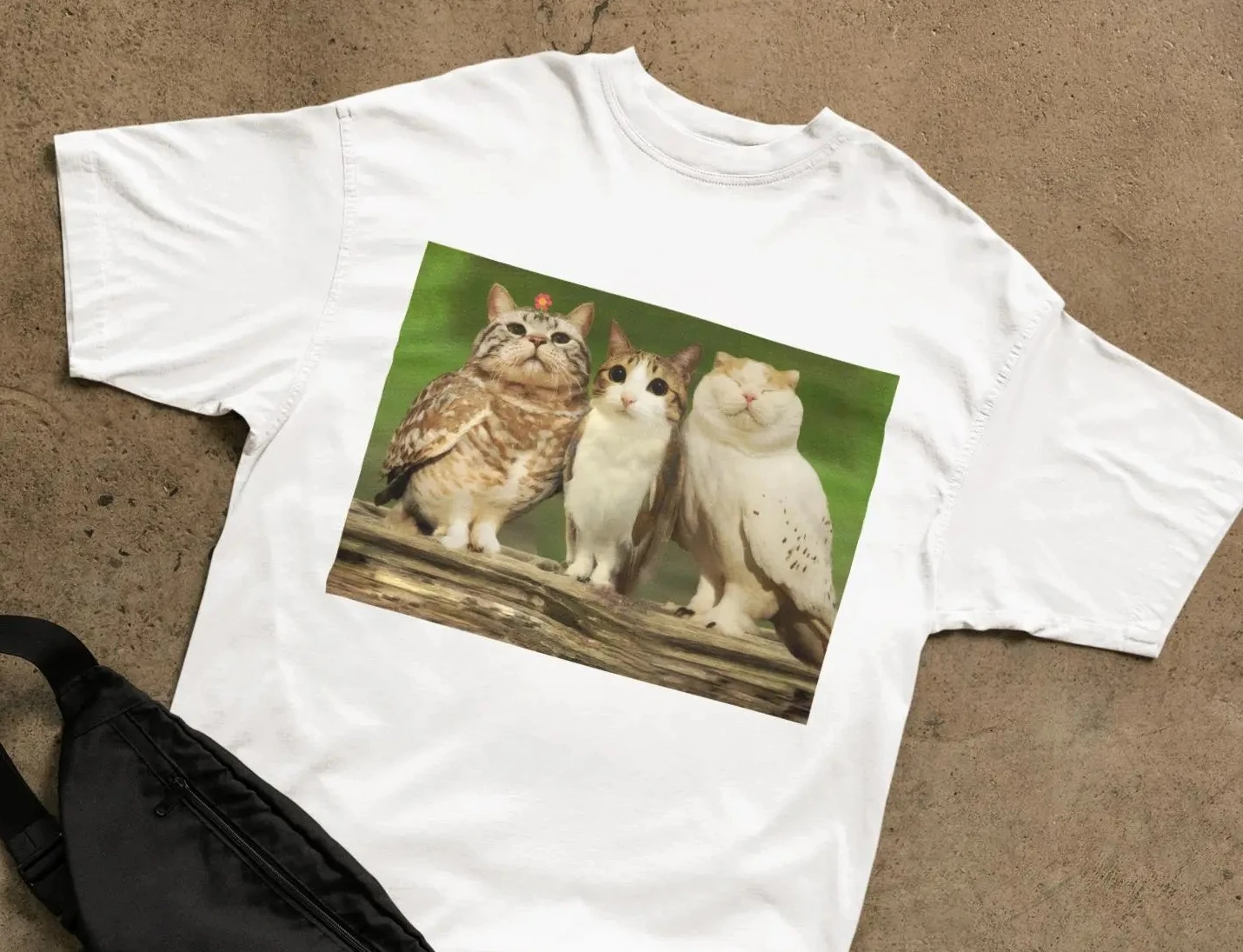 Meowl Cat Emoji T-shirt for Women, A Funny Gift for Cat Lovers, Sustainable and Fashionable Cat Emojis Women Clothing Graphic