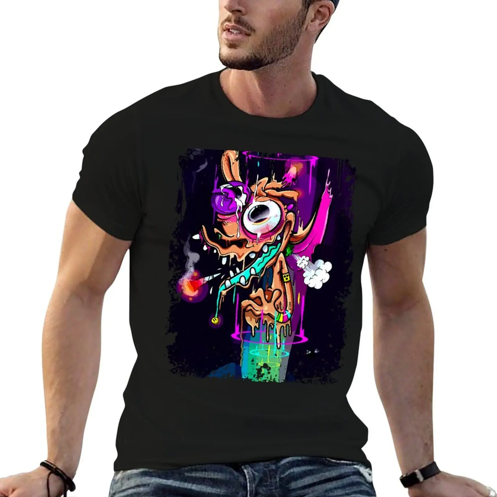 Ren and Stimpy Trippy T-Shirt graphic t shirts for man man t shirt designer t shirt man casual T-shirt