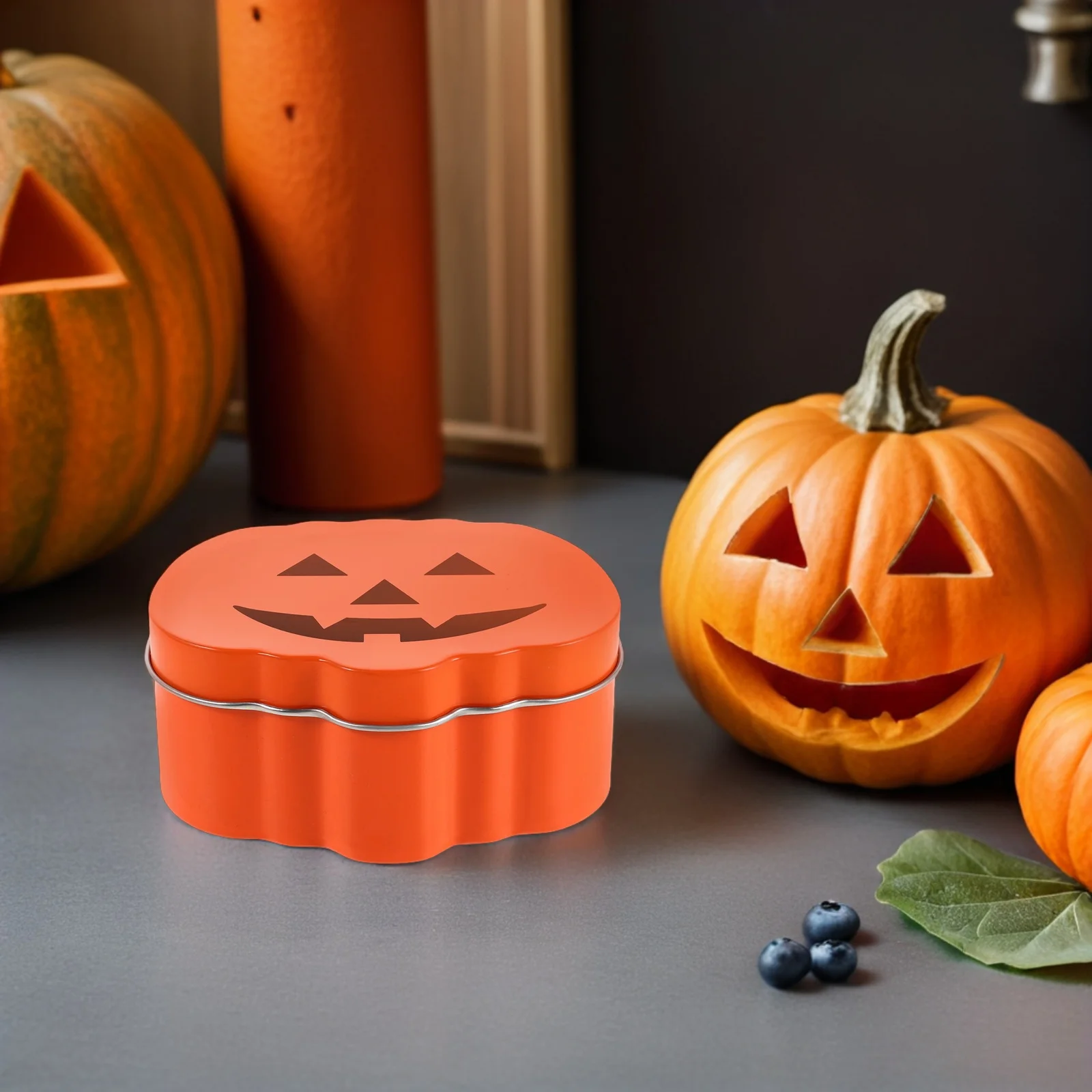 

4 Pcs Pumpkin Containers for Sweets Metal Storage Holder Halloween Candy Holders