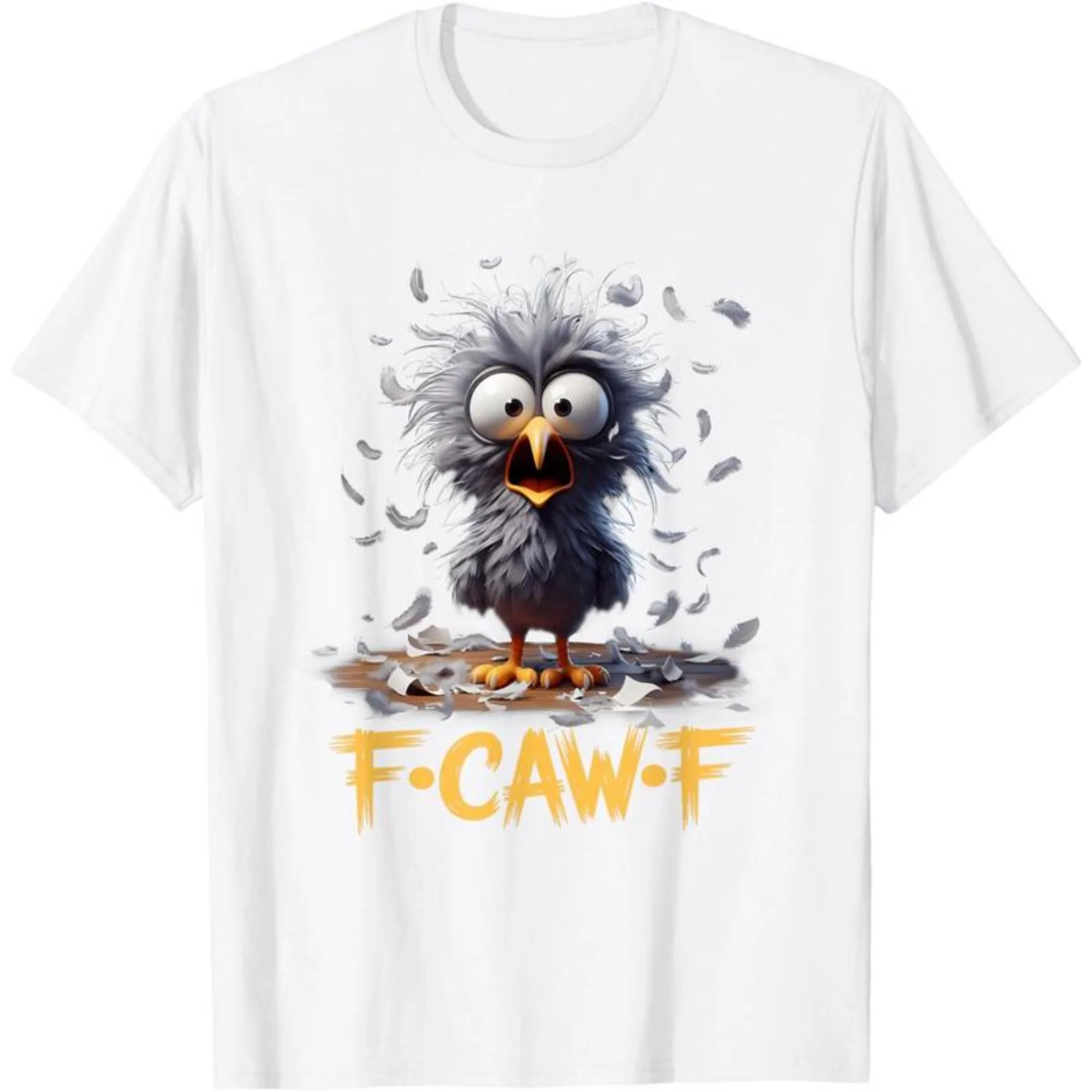 Cartoon Humor T-Shirt F Caw F Graphic Print Cotton T-Shirt Grunge Y2k Emo Scene Tapout Goth Funny Graphic Oversize Unseix Tee