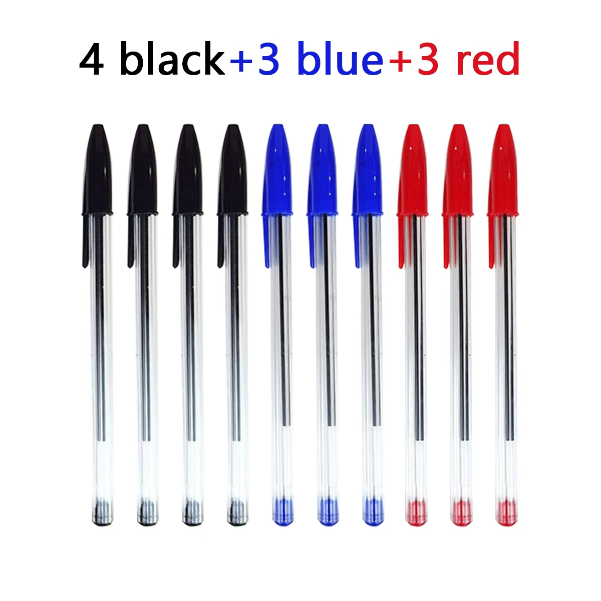Comfort balpen, medium punt, 1,0 mm, voor soepel schrijven en journaling, zwart/blauw/rode inkt, 10/15 stuks